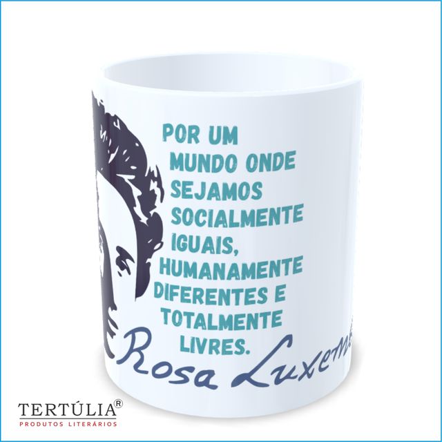 Caneca Rosa Luxemburgo - Branca - Nosso Mundo