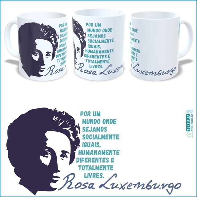 Caneca Rosa Luxemburgo - Branca - Nosso Mundo