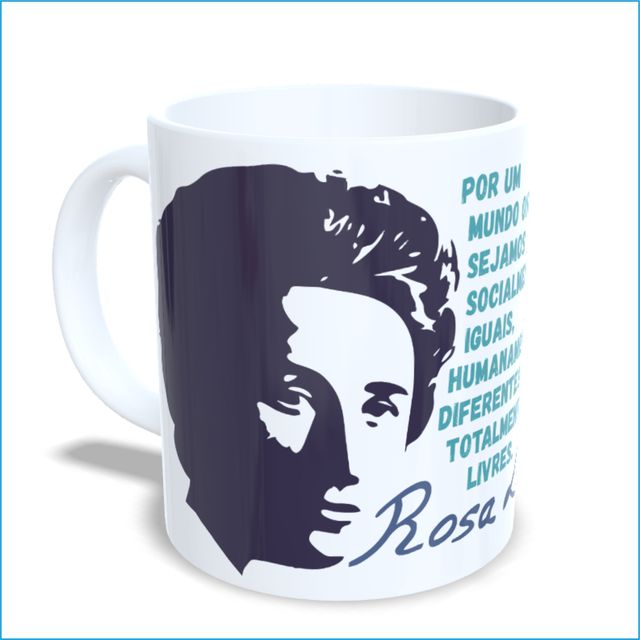 Caneca Rosa Luxemburgo - Branca - Nosso Mundo