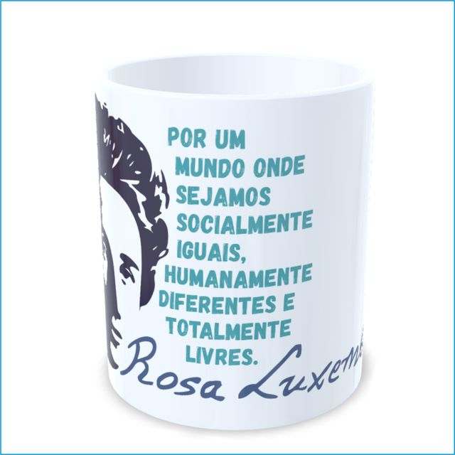 Caneca Rosa Luxemburgo - Branca - Nosso Mundo