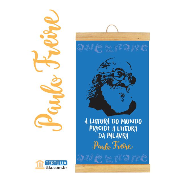 FLÂMULA PAULO FREIRE LEITURA - Azul