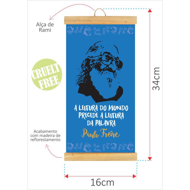 FLÂMULA PAULO FREIRE LEITURA - Azul