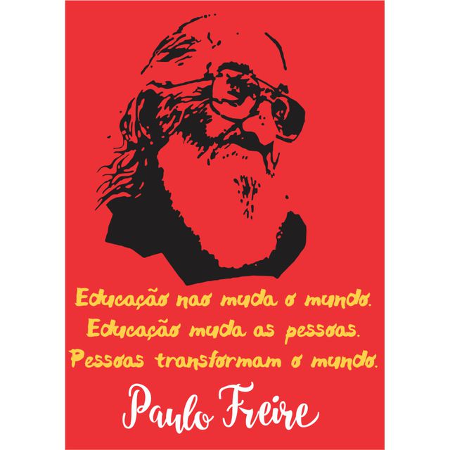 FLÂMULA PAULO FREIRE EDUCAÇÃO - Vermelha