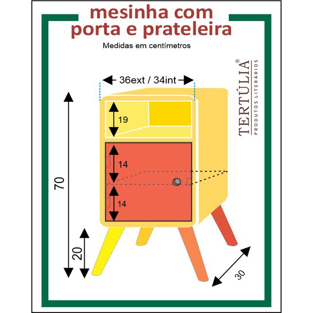 Mesa de Cabeceira Prateleiras - CORDEL
