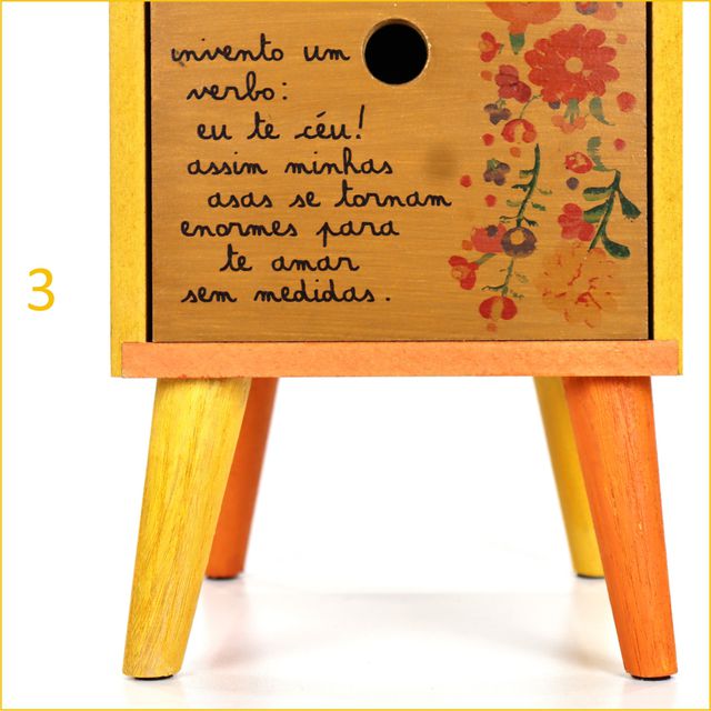 Gaveteiro Frida Kahlo - 3 Gavetas