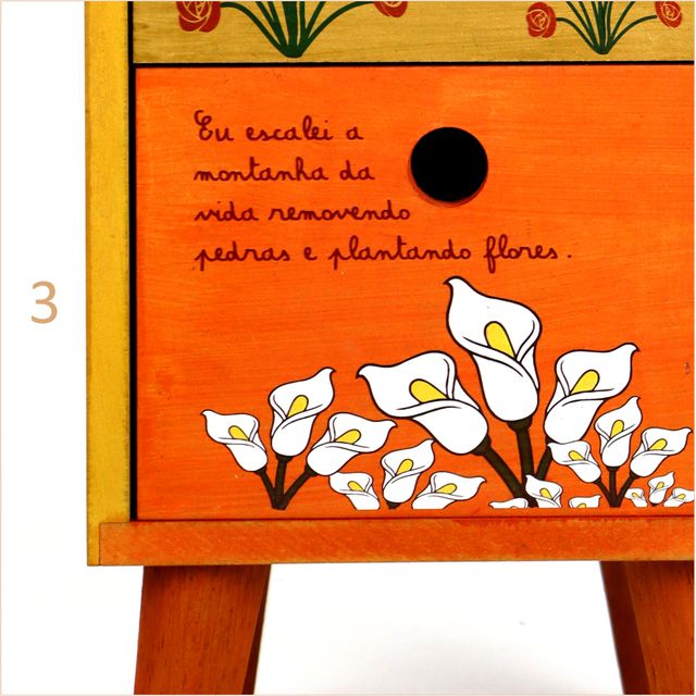 Gaveteiro Cora Coralina - 3 gavetas 