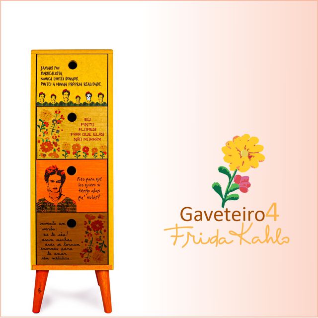 Gaveteiro Frida Kahlo - 4 gavetas