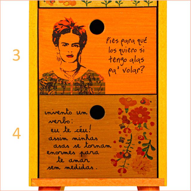 Gaveteiro Frida Kahlo - 4 gavetas