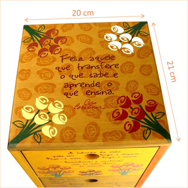 Gaveteiro Cora Coralina - 4 gavetas