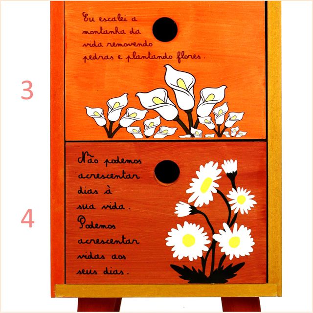 Gaveteiro Cora Coralina - 4 gavetas