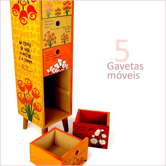 Gaveteiro Cora Coralina - 5 gavetas 