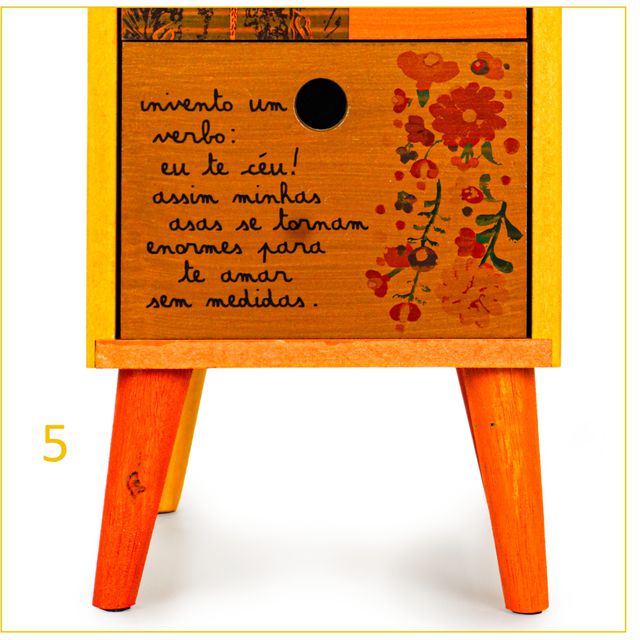Gaveteiro Frida Kahlo - 5 Gavetas