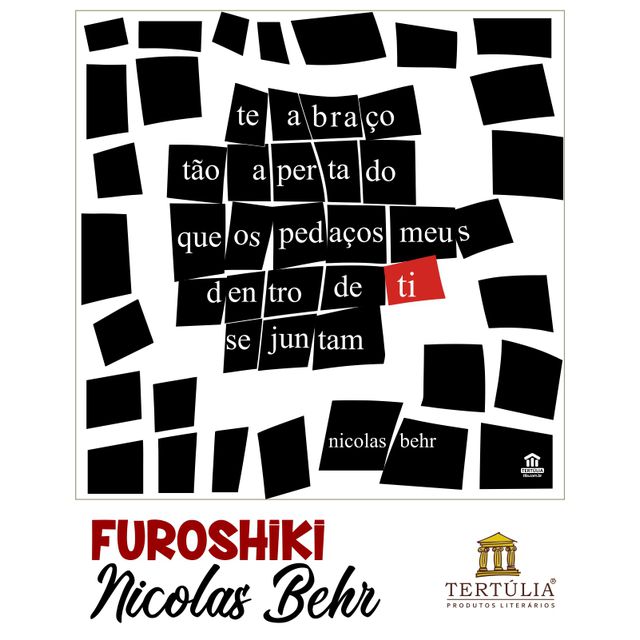 FUROSHIKI NICOLAS BEHR - Preto e Branco - 70x70cm 