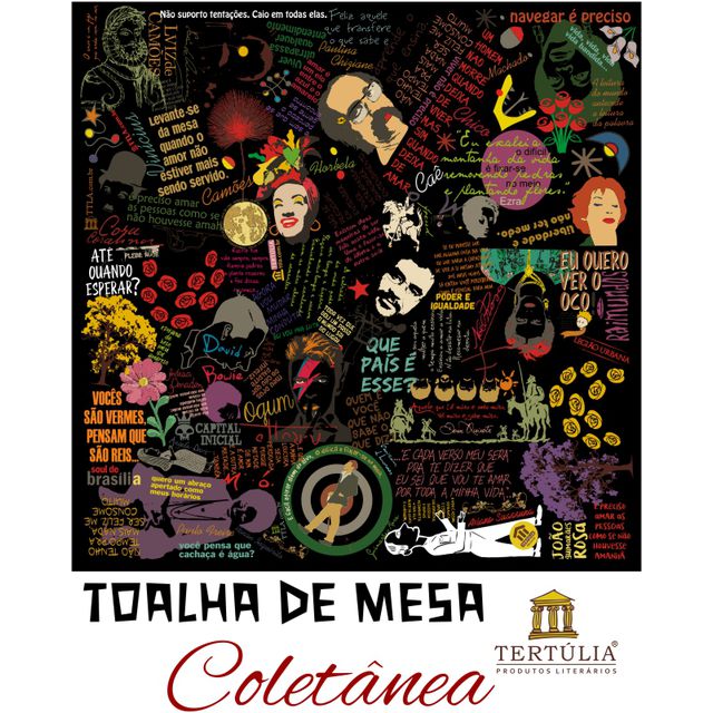 Toalha de Mesa Coletânea - Preta