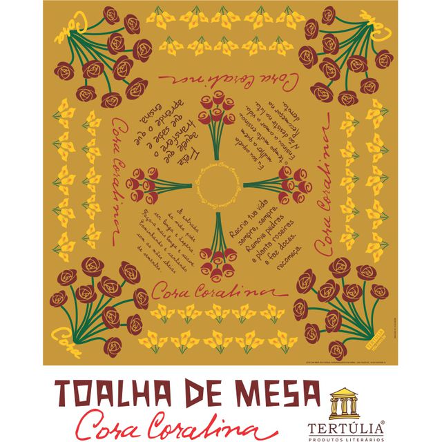 Toalha de Mesa Cora Coralina - Mostarda