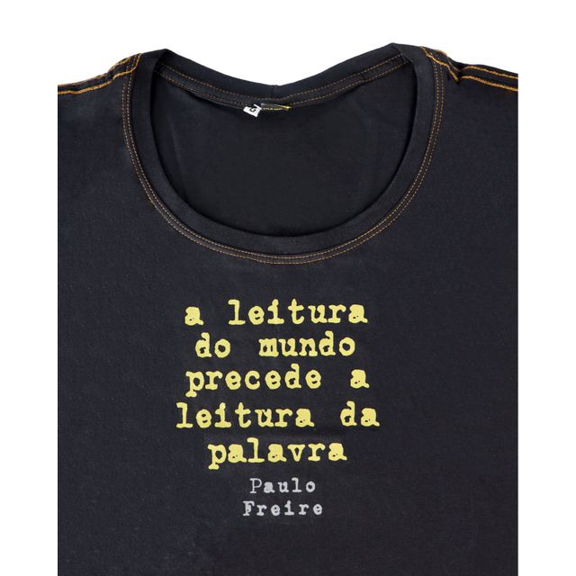 Babylook Paulo Freire Leitura - Preta