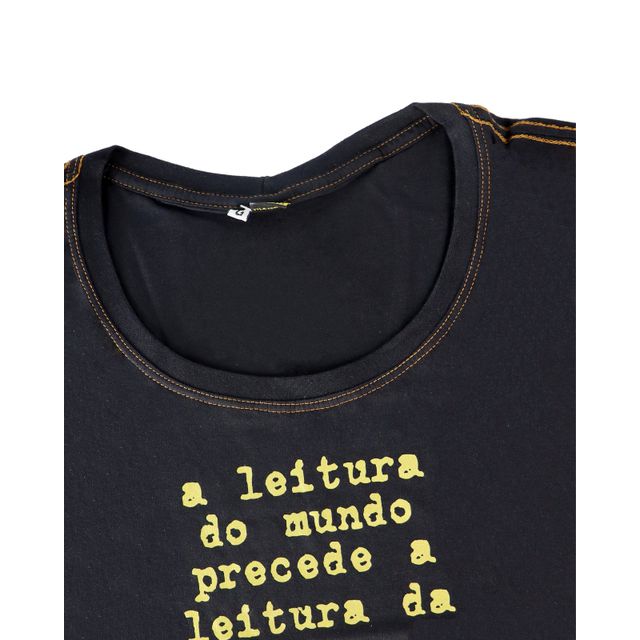 Babylook Paulo Freire Leitura - Preta