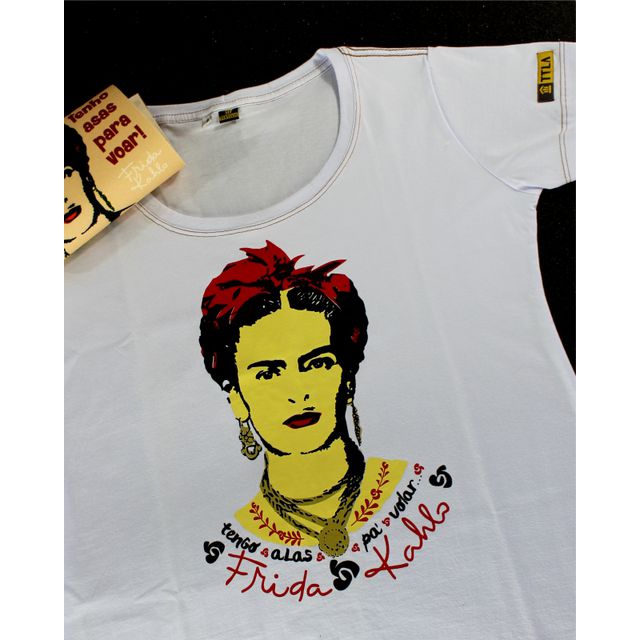 Babylook Frida Kahlo Alas Branca