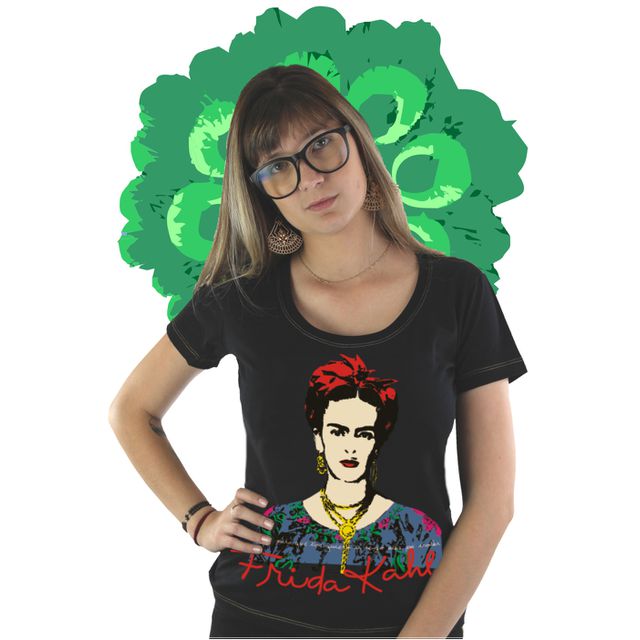 Babylook Frida Kahlo Alas Preta