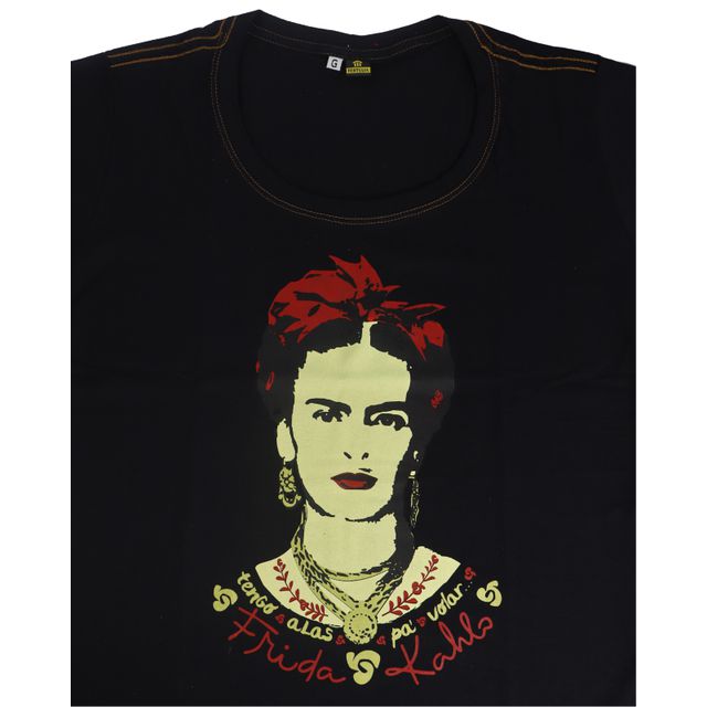 Babylook Frida Kahlo Alas - Preta
