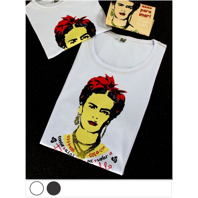 Babylook Frida Kahlo Alas Branca
