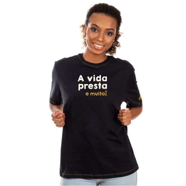 Camiseta A Vida Presta - Preta