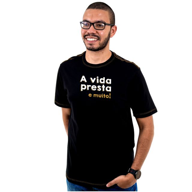 Camiseta A Vida Presta - Preta