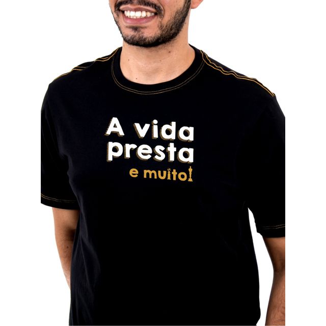 Camiseta A Vida Presta - Preta