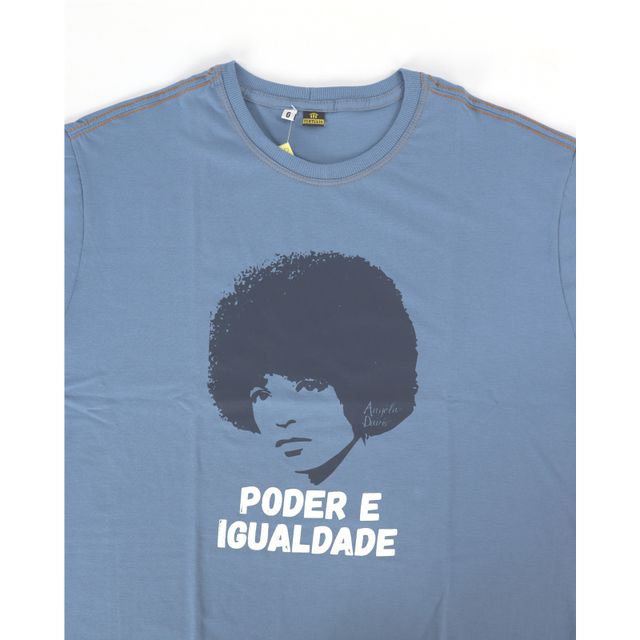 Camiseta Angela Davis - Azul Claro
