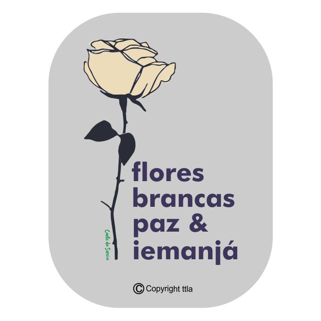 Camiseta Iemanjá - Flores Brancas