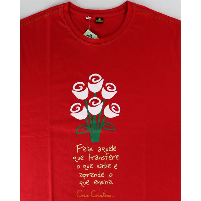 Camiseta Cora Coralina Professor - Vermelha
