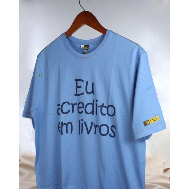 Camiseta Eu Acredito em Livros - Azul