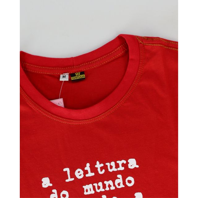 Camiseta Paulo Freire Leitura - Vermelha
