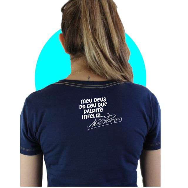 Babylook Noel Rosa Azul Marinho