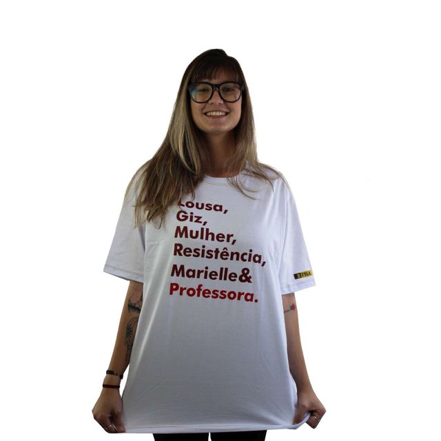 Camiseta Marielle Professora - Branca