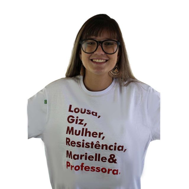 Camiseta Marielle Professora - Branca