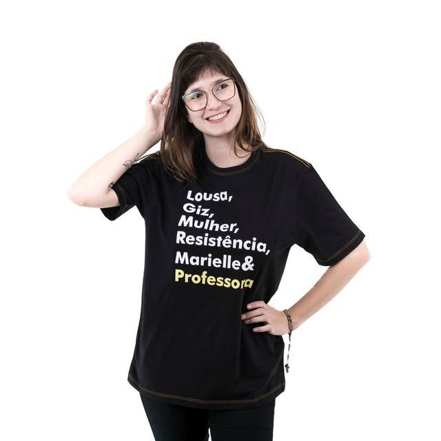 Camiseta Marielle Professora Preta