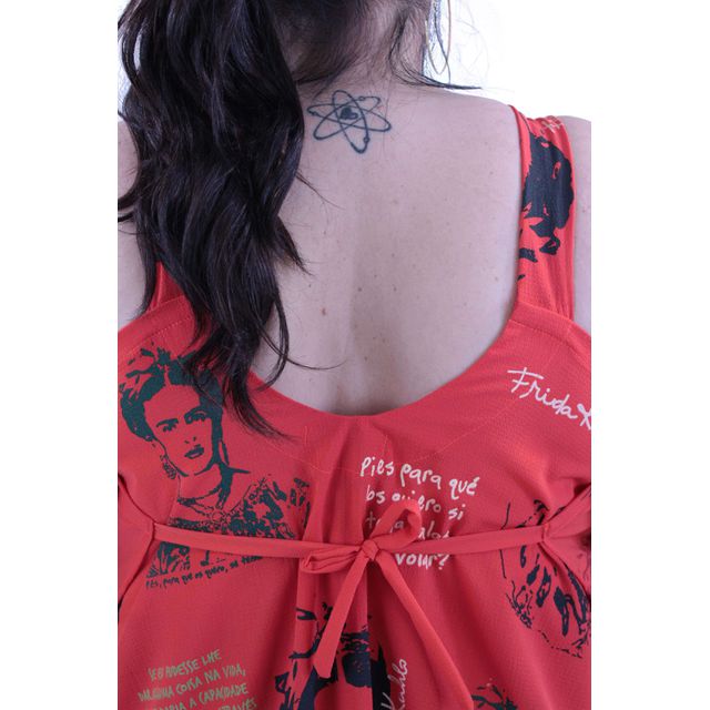Vestido Saruel Frida Kahlo Vermelho