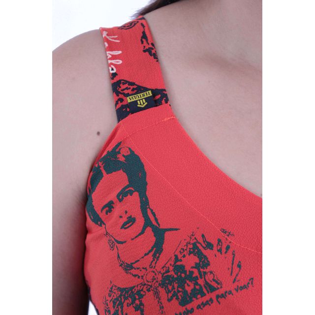 Vestido Saruel Frida Kahlo Vermelho