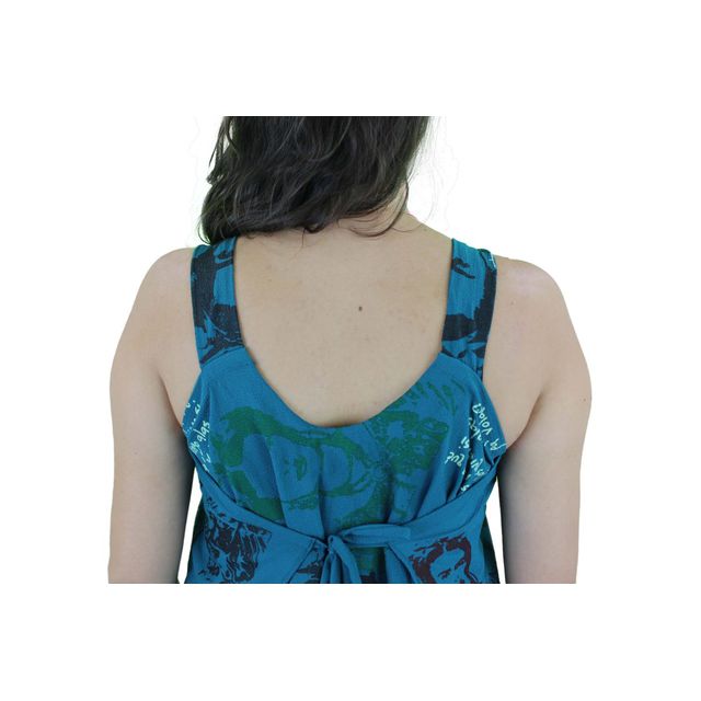 Vestido Saruel Frida Kahlo Azul Petróleo