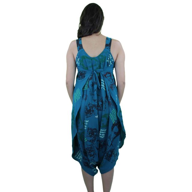 Vestido Saruel Frida Kahlo Azul Petróleo