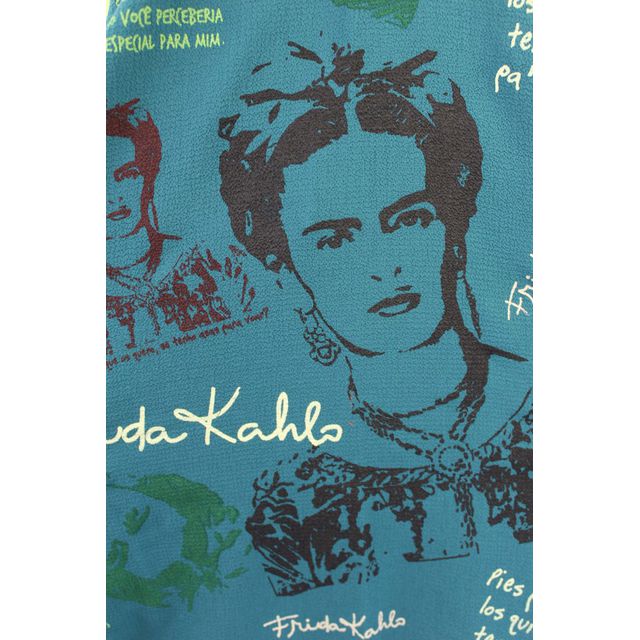 Vestido Saruel Frida Kahlo Azul Petróleo