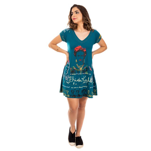 Vestido Frida Kahlo Azul