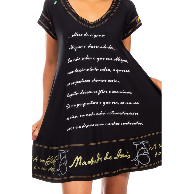 Vestido Machado de Assis Preto