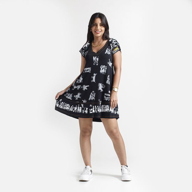 Vestido Cordel - Preto