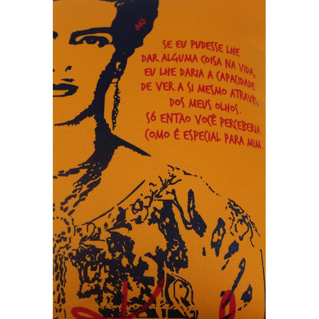 Capa de Almofada Frida Kahlo Olhos Amarela 