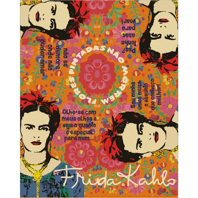 Toalha de Mesa Frida Kahlo Vermelha