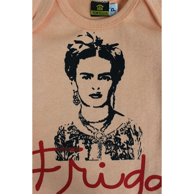 Body Frida Kahlo Manga Curta Laranja
