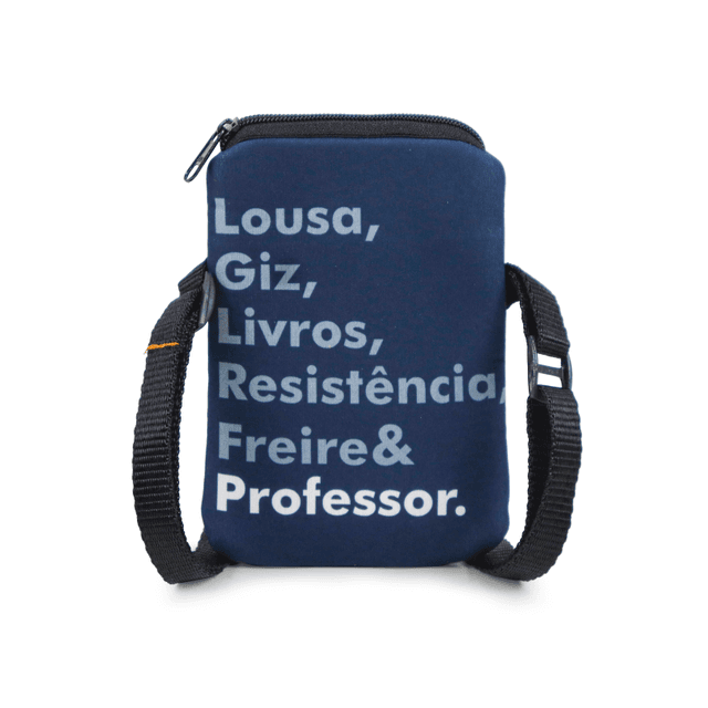 BOLSA CELULAR TERTÚLIA - PAULO FREIRE - Cinza