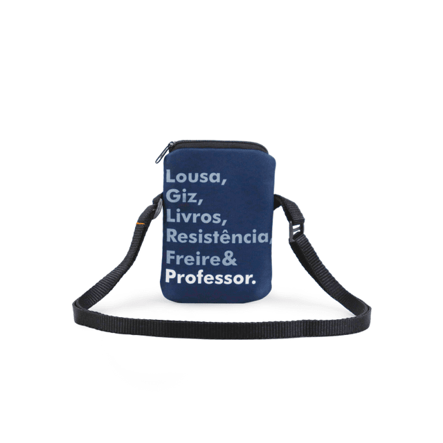 BOLSA CELULAR TERTÚLIA - PAULO FREIRE - Cinza
